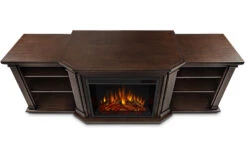 75.5" Valmont Chestnut Oak Entertainment Center Electric Fireplace -Dimplex Shop 7930E CO Top