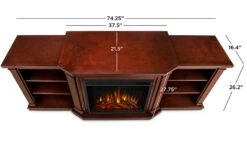 75.5" Valmont Dark Mahogany Entertainment Center Electric Fireplace 24 75.5" Valmont Dark Mahogany Entertainment Center Electric Fireplace -Dimplex Shop 7930E DM Dims