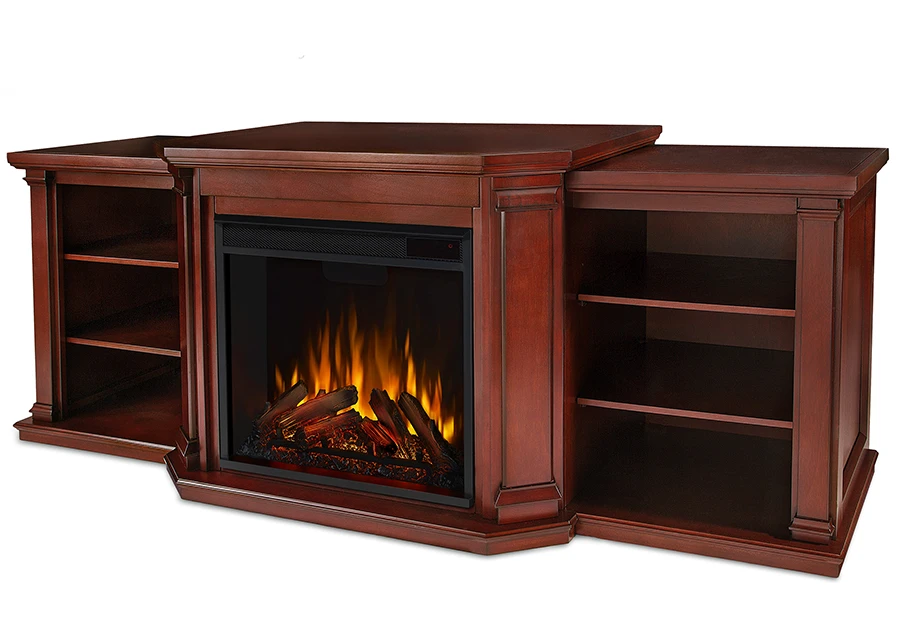75.5" Valmont Dark Mahogany Entertainment Center Electric Fireplace 2 75.5" Valmont Dark Mahogany Entertainment Center Electric Fireplace - Image 2