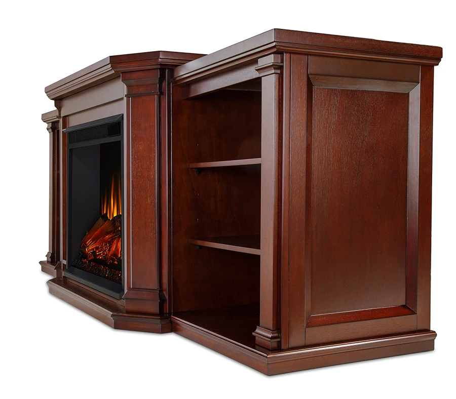 75.5" Valmont Dark Mahogany Entertainment Center Electric Fireplace 3 75.5" Valmont Dark Mahogany Entertainment Center Electric Fireplace - Image 3