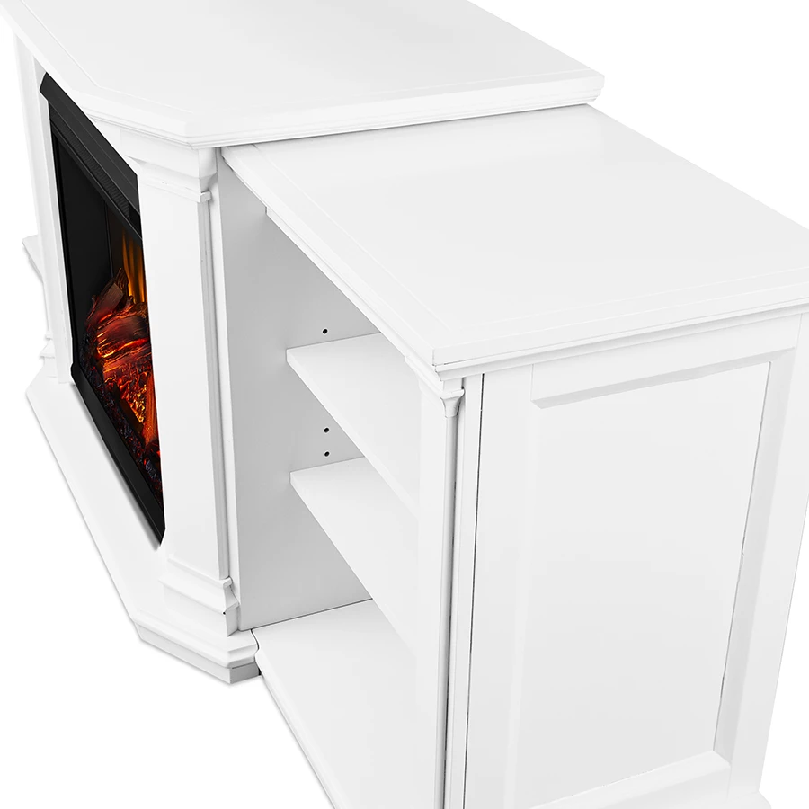 75.5" Valmont White Entertainment Center Electric Fireplace 5 75.5" Valmont White Entertainment Center Electric Fireplace - Image 5