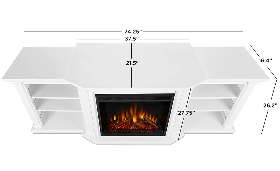 75.5" Valmont White Entertainment Center Electric Fireplace 6 75.5" Valmont White Entertainment Center Electric Fireplace - Image 6