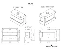48" Lyon 4 Sided See Through Natural Gas Wall Fireplace -Dimplex Shop 8 121
