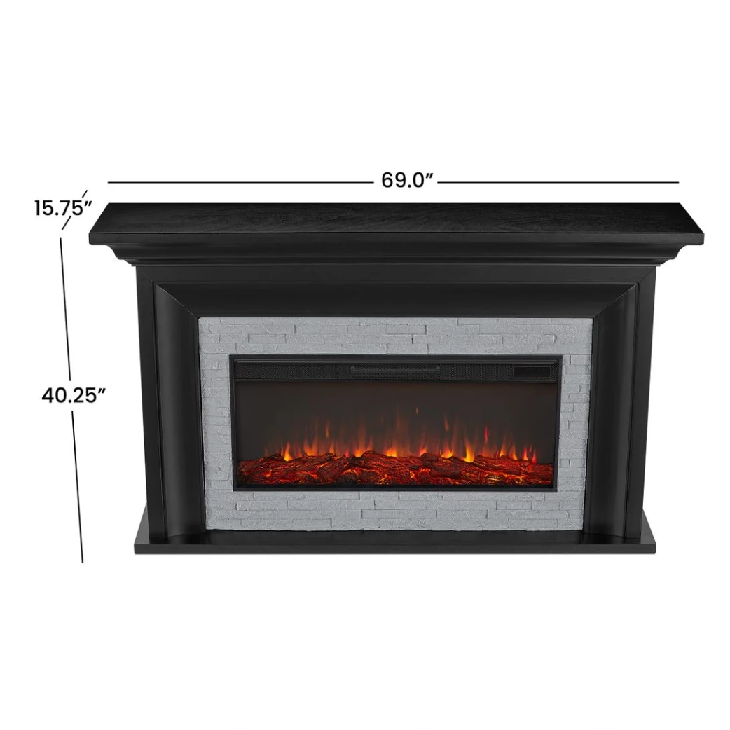 69" Sonia Black Landscape Electric Fireplace 8 69" Sonia Black Landscape Electric Fireplace - Image 8