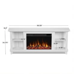58" Penrose White Entertainment Center Electric Fireplace -Dimplex Shop 8 130