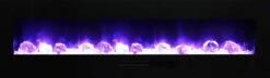 72" Amantii Flush Mount Electric Fireplace W/ Black Glass Surrounding With Log Set -Dimplex Shop 8 53