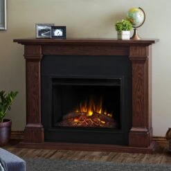 63" Callaway Chestnut Oak Grand Electric Fireplace 8 63" Callaway Chestnut Oak Grand Electric Fireplace -Dimplex Shop 8011E CO Callaway Lifestyle3 HI RES