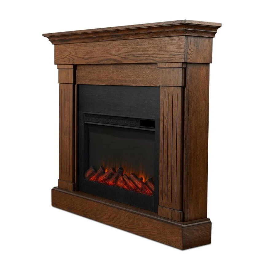 47" Crawford Chestnut Oak Slim Infrared Electric Fireplace 4 47" Crawford Chestnut Oak Slim Infrared Electric Fireplace - Image 4