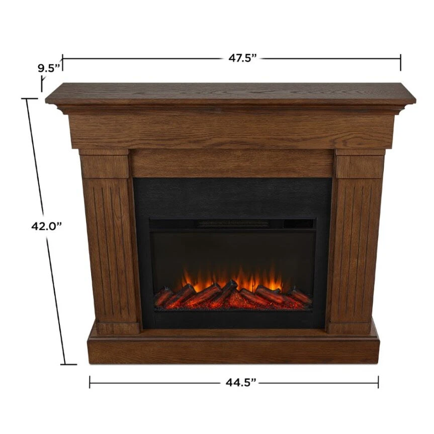 47" Crawford Chestnut Oak Slim Infrared Electric Fireplace 5 47" Crawford Chestnut Oak Slim Infrared Electric Fireplace - Image 5