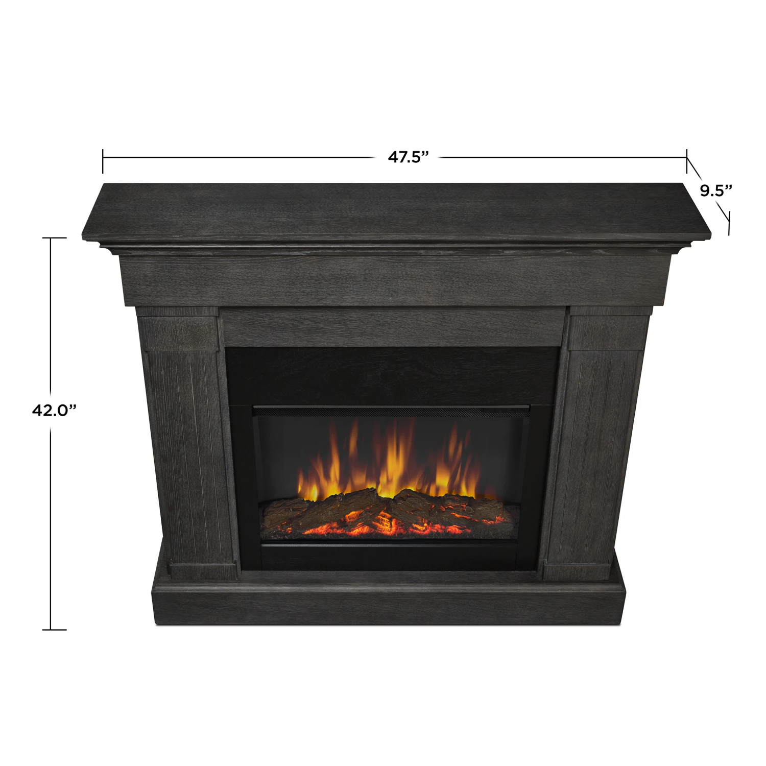 47" Crawford Gray Slim Infrared Electric Fireplace 3 47" Crawford Gray Slim Infrared Electric Fireplace - Image 3