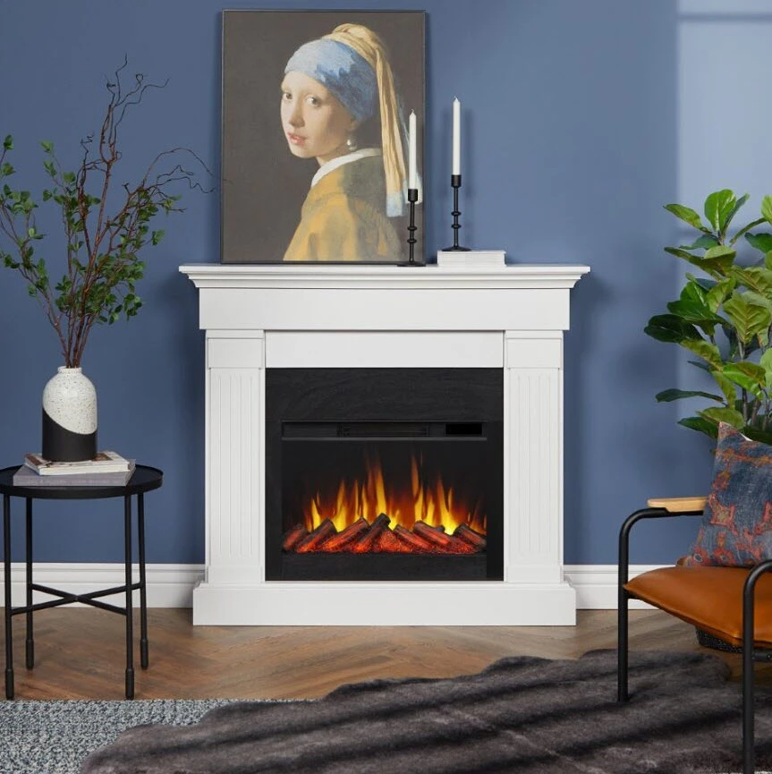 47" Crawford White Slim Infrared Electric Fireplace 3 47" Crawford White Slim Infrared Electric Fireplace - Image 3