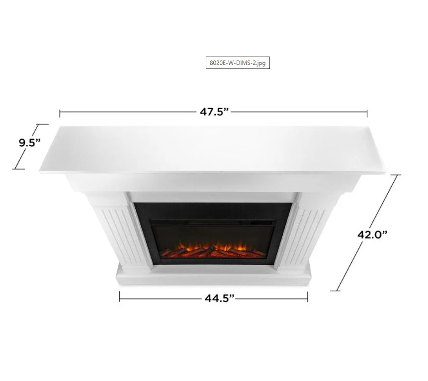 47" Crawford White Slim Infrared Electric Fireplace 4 47" Crawford White Slim Infrared Electric Fireplace - Image 4