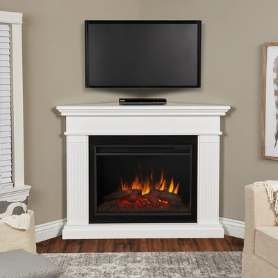 55.5" Kennedy Grand White Corner Electric Fireplace 1 55.5" Kennedy Grand White Corner Electric Fireplace