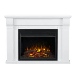 Whittier Grand Rustic White Electric Fireplace -Dimplex Shop 8440E RW Front