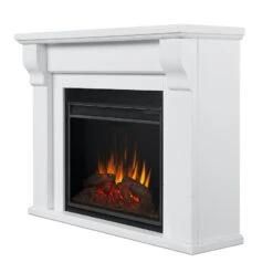 Whittier Grand Rustic White Electric Fireplace -Dimplex Shop 8440E RW Side