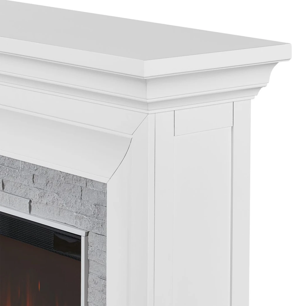 69" Sonia White Landscape Electric Fireplace 9 69" Sonia White Landscape Electric Fireplace - Image 9