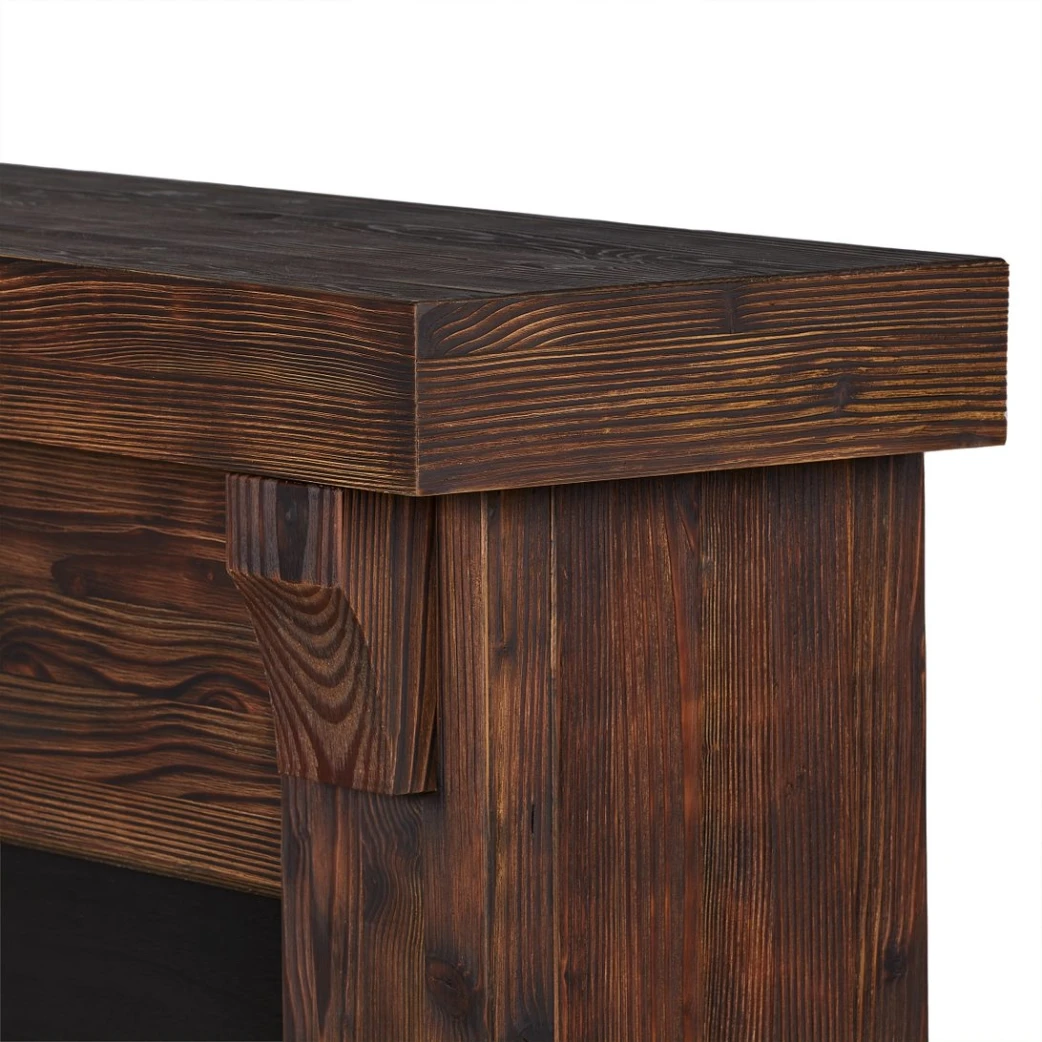 64" Gunnison Chestnut Barnwood Electric Fireplace 10 64" Gunnison Chestnut Barnwood Electric Fireplace - Image 10