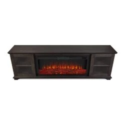 81" Benjamin Weathered Wood TV Stand Electric Fireplace -Dimplex Shop 9 83
