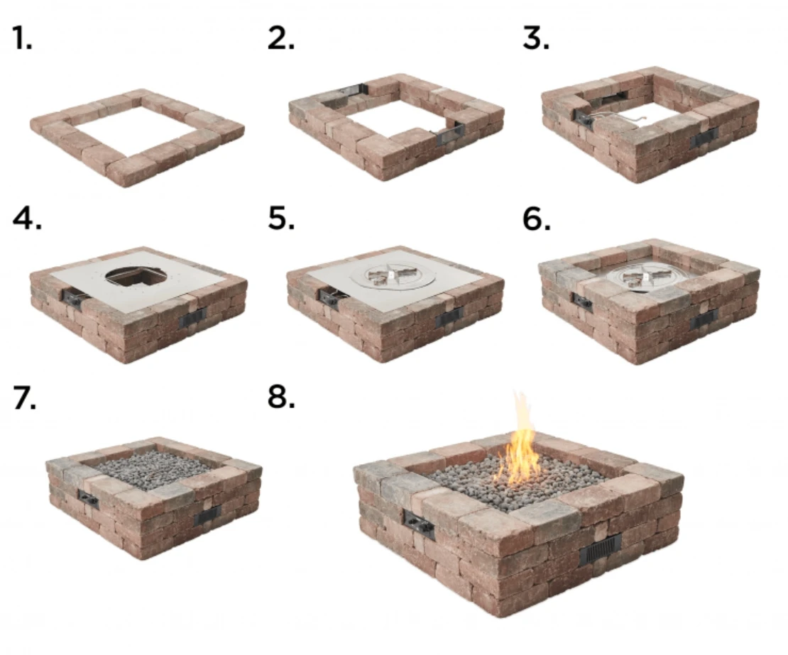 Bronson Block Square DIY Gas Fire Pit Kit 10 Bronson Block Square DIY Gas Fire Pit Kit - Image 10