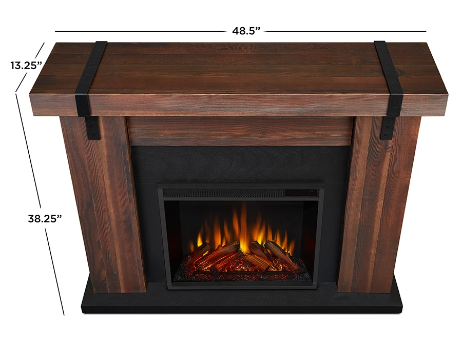 48" Aspen Chestnut Barnwood Electric Fireplace 6 48" Aspen Chestnut Barnwood Electric Fireplace - Image 6