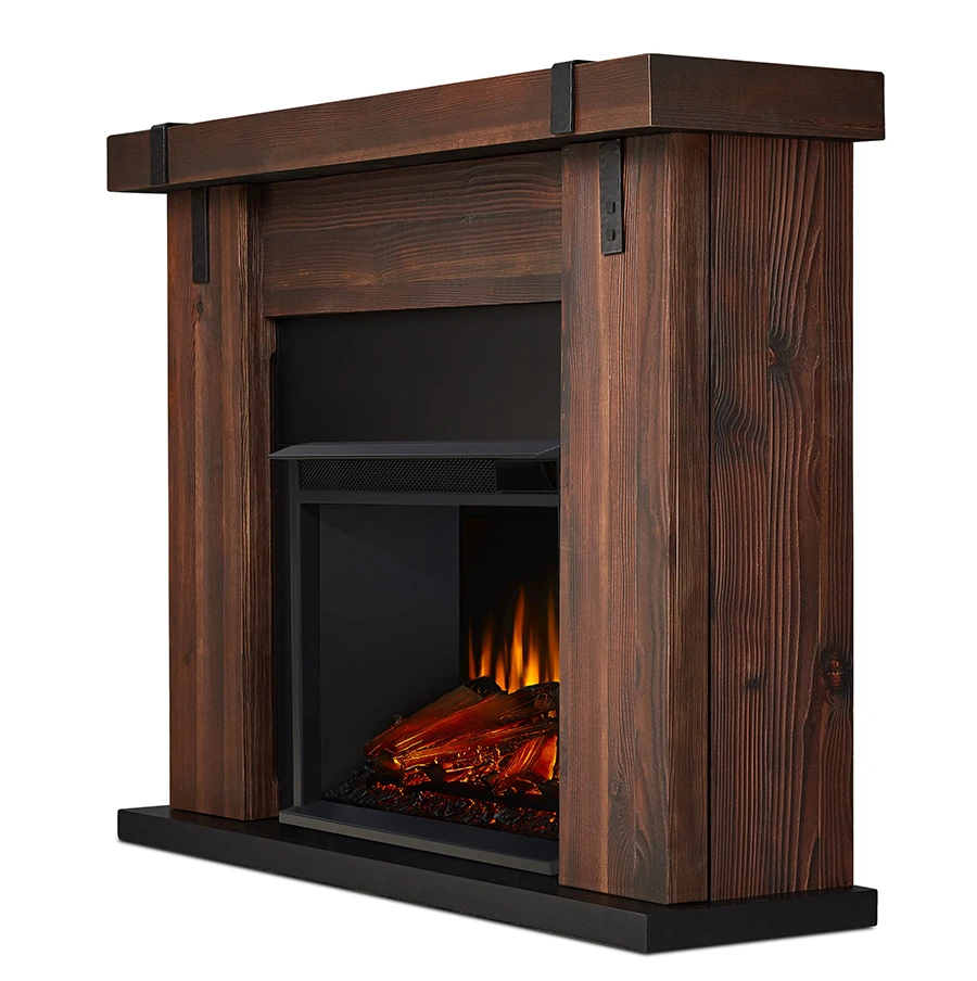 48" Aspen Chestnut Barnwood Electric Fireplace 3 48" Aspen Chestnut Barnwood Electric Fireplace - Image 3