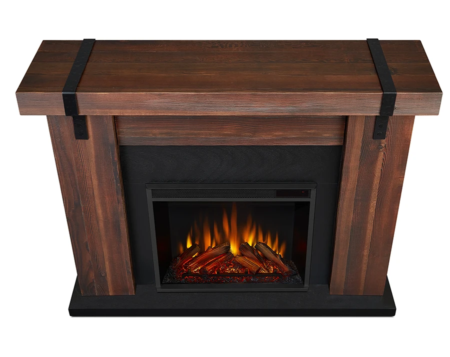 48" Aspen Chestnut Barnwood Electric Fireplace 4 48" Aspen Chestnut Barnwood Electric Fireplace - Image 4