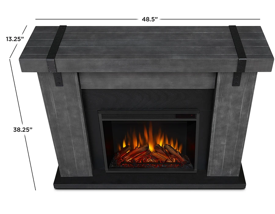 48" Aspen Gray Barnwood Electric Fireplace 6 48" Aspen Gray Barnwood Electric Fireplace - Image 6