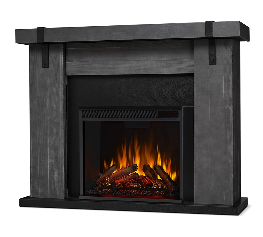 48" Aspen Gray Barnwood Electric Fireplace 2 48" Aspen Gray Barnwood Electric Fireplace - Image 2