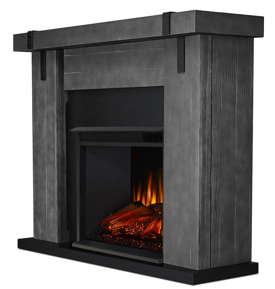 48" Aspen Gray Barnwood Electric Fireplace 3 48" Aspen Gray Barnwood Electric Fireplace - Image 3