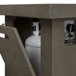 49" Ventura Glacier Gray Rectangle Chat Fire Table -Dimplex Shop C9640LPTGLGDetail