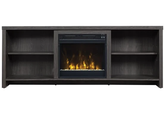 60" Shelter Cove Black TV Entertainment Media Stand W/ Electric Fireplace 2 60" Shelter Cove Black TV Entertainment Media Stand W/ Electric Fireplace - Image 2
