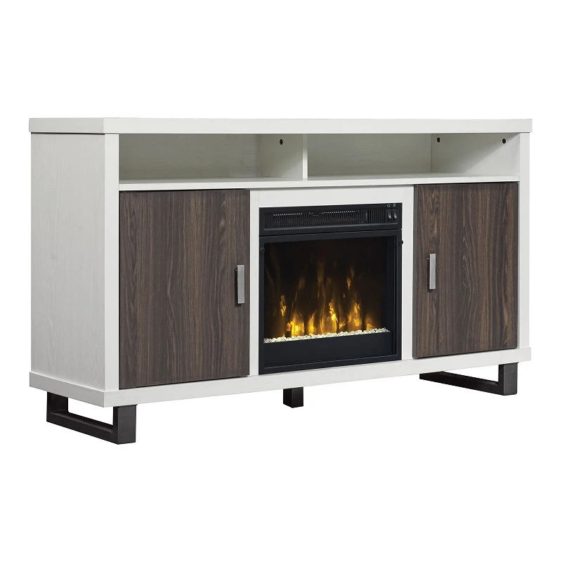 54" Maya White TV Entertainment Media Stand W/ Electric Fireplace 3 54" Maya White TV Entertainment Media Stand W/ Electric Fireplace - Image 3