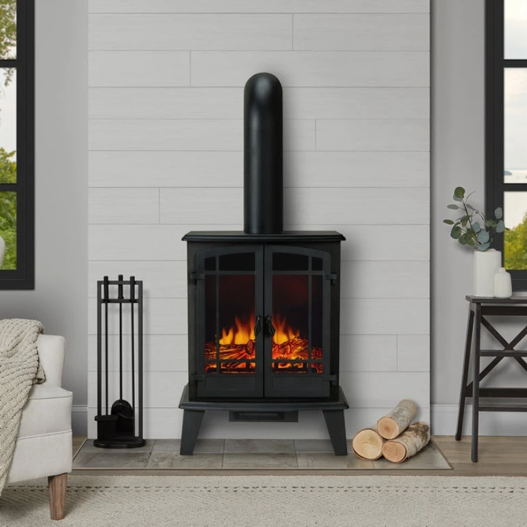 25" Foster Real Flame Black Electric Fireplace Stove 10 25" Foster Real Flame Black Electric Fireplace Stove - Image 10