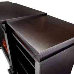 72" Fresno Walnut Electric Media Fireplace 23 72" Fresno Walnut Electric Media Fireplace -Dimplex Shop G1200E DW Corner 01