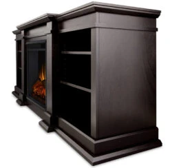 72" Fresno Walnut Electric Media Fireplace 21 72" Fresno Walnut Electric Media Fireplace -Dimplex Shop G1200E DW Side