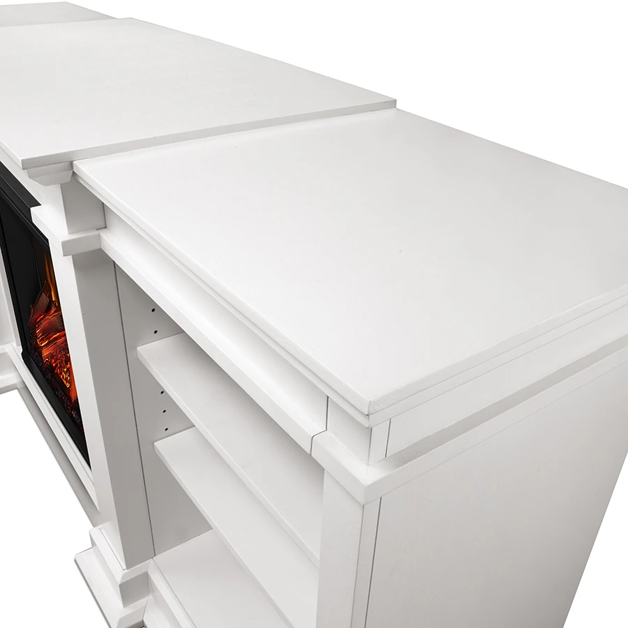 72" Fresno White Electric Media Fireplace 5 72" Fresno White Electric Media Fireplace - Image 5