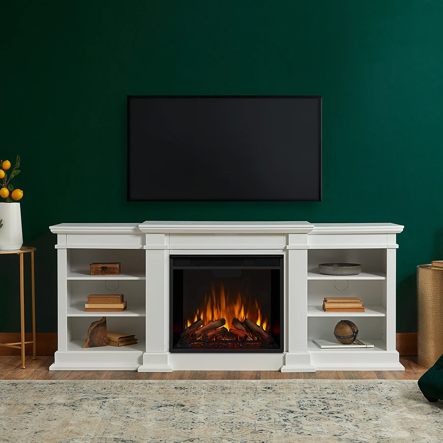 72" Fresno White Electric Media Fireplace 2 72" Fresno White Electric Media Fireplace - Image 2