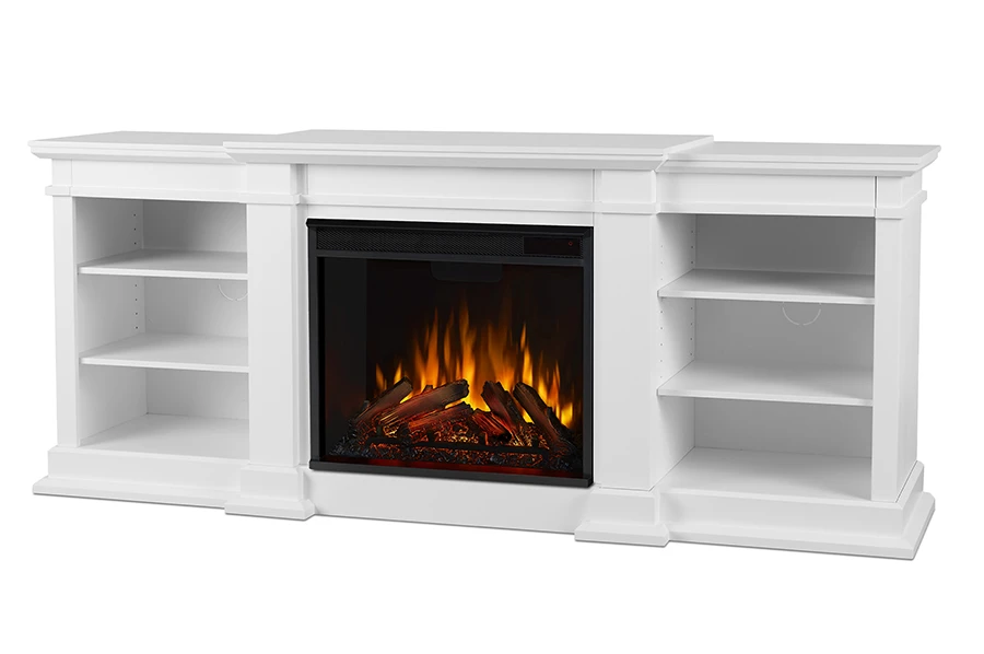 72" Fresno White Electric Media Fireplace 1 72" Fresno White Electric Media Fireplace