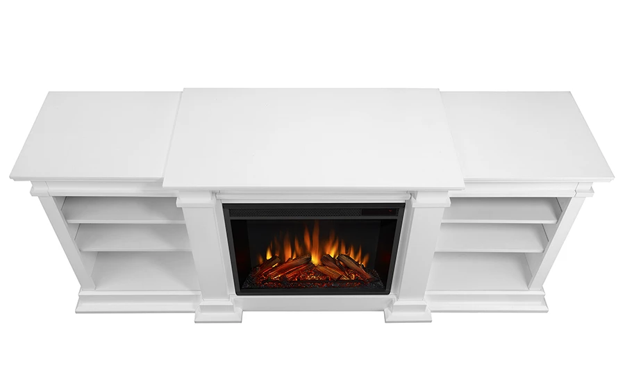 72" Fresno White Electric Media Fireplace 4 72" Fresno White Electric Media Fireplace - Image 4