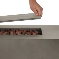 70" Aegean Mist Gray Large Rectangle Fire Table W/ Conversion Kit 17 70" Aegean Mist Gray Large Rectangle Fire Table W/ Conversion Kit -Dimplex Shop Gray20Table202