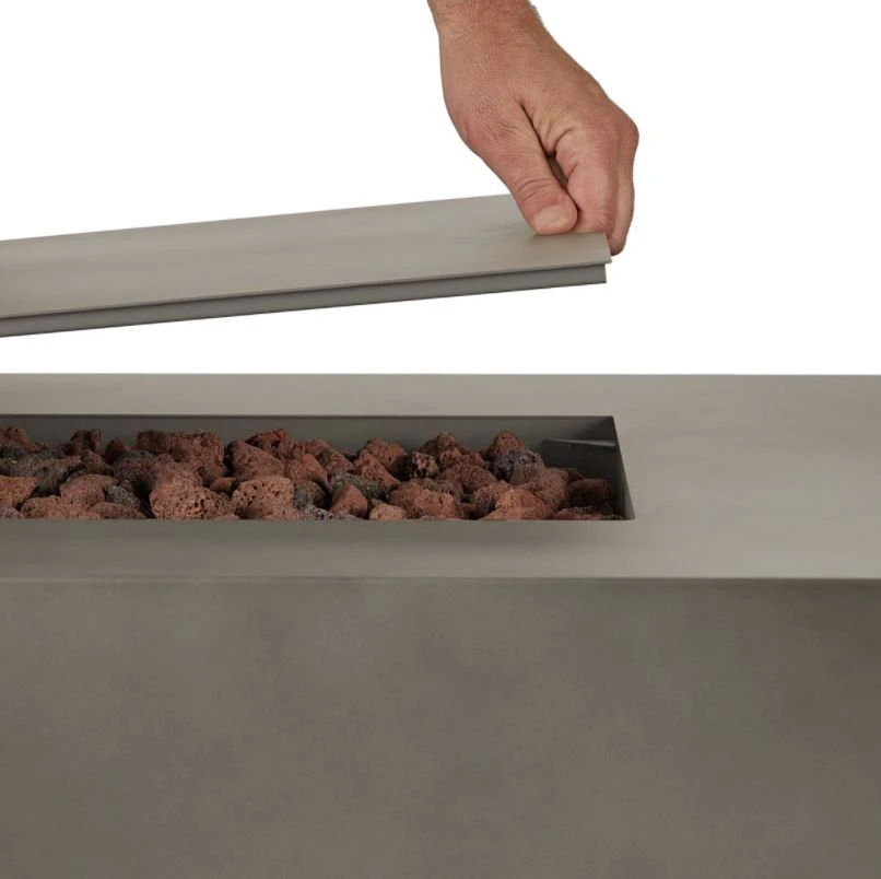 70" Aegean Mist Gray Large Rectangle Fire Table W/ Conversion Kit 9 70" Aegean Mist Gray Large Rectangle Fire Table W/ Conversion Kit - Image 9