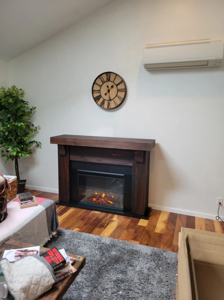 64" Gunnison Chestnut Barnwood Electric Fireplace 12 64" Gunnison Chestnut Barnwood Electric Fireplace - Image 12