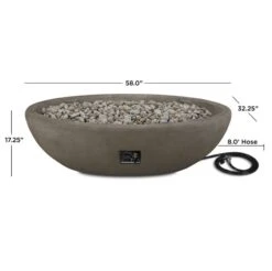 58" Glacier Gray Riverside Large Oval LP Fire Bowl -Dimplex Shop Riverside20Gray204