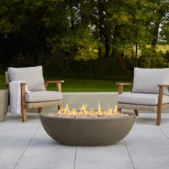 48" Riverside Oval Fire Bowl - Glacier Gray