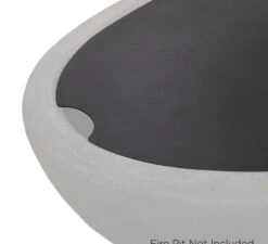 58" Glacier Gray Riverside Large Oval LP Fire Bowl -Dimplex Shop Riverside20lid202 01