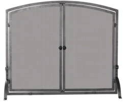 39'' / 44'' Single Panel Olde World Iron Fireplace Screen W/ Doors