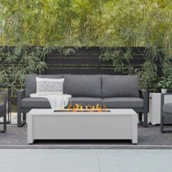 42" Keenan White LP Firepit Table 23 42" Keenan White LP Firepit Table -Dimplex Shop Table207 01