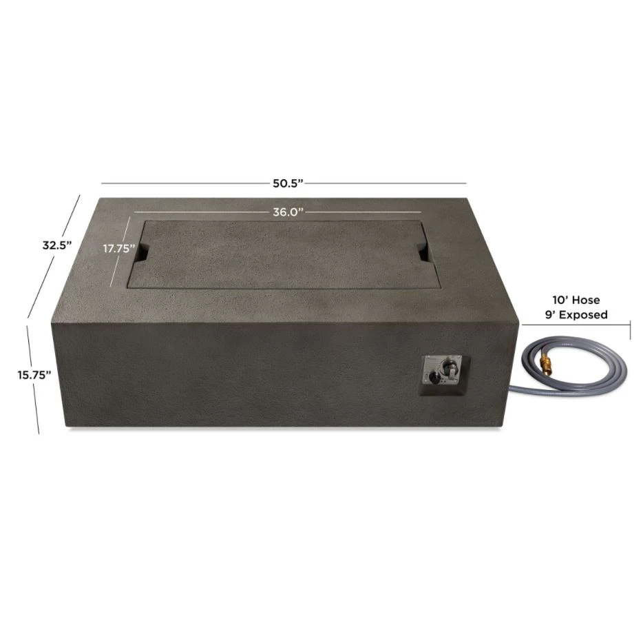 50.5" Glacier Grey Baltic Rectangle Natural Gas Fire Table 6 50.5" Glacier Grey Baltic Rectangle Natural Gas Fire Table - Image 6