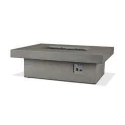 60" Geneva Ash Rectangle Concrete Propane Fire Pit Table With Hidden Tank 16 60" Geneva Ash Rectangle Concrete Propane Fire Pit Table With Hidden Tank -Dimplex Shop ash2 01