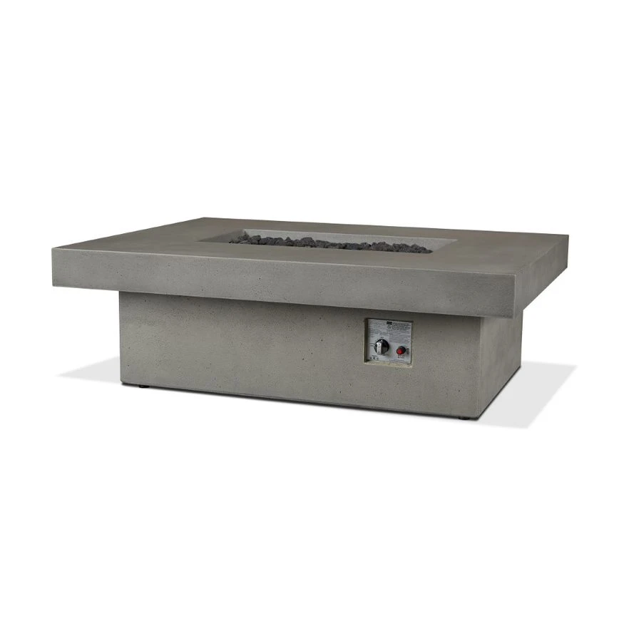 60" Geneva Ash Rectangle Concrete Propane Fire Pit Table With Hidden Tank 3 60" Geneva Ash Rectangle Concrete Propane Fire Pit Table With Hidden Tank - Image 3